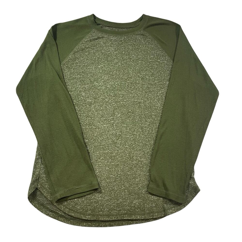 Wonder Nation Baseball T-Shirt Girls‎ Size XL 14-16 Mossy Green Soft